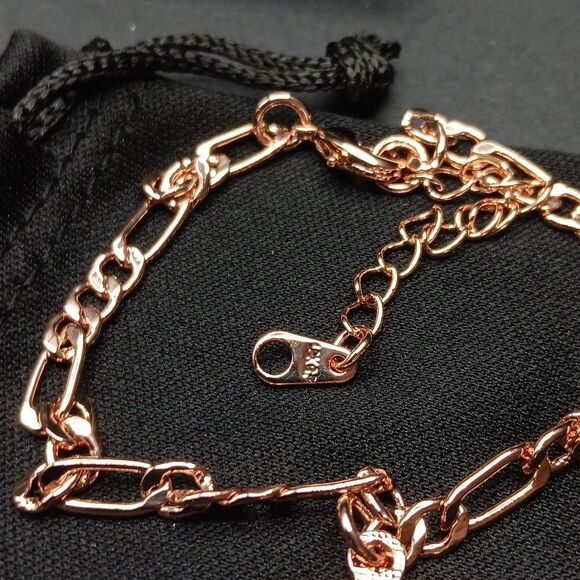 New 18k Rose Gold Plated Anklet Initial U Women's - Picture 5 of 5
